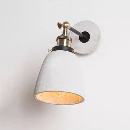 Round Flared Aluminum Cement 1-Light Wall Sconce Lamp