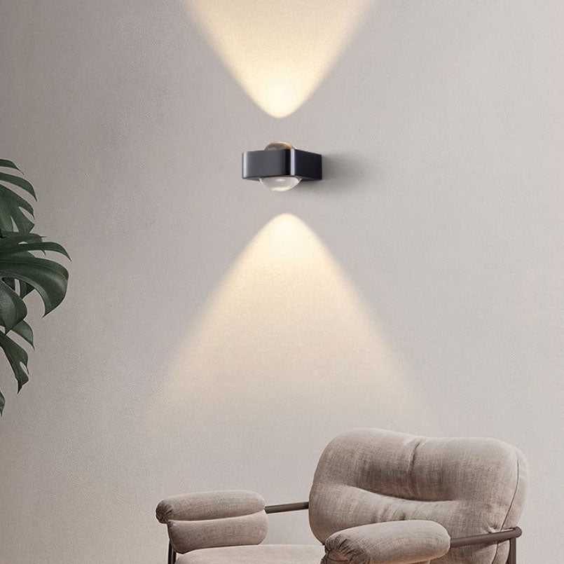 Rectangle Stainless Steel Copper Glass LED Wall Sconce Lamp