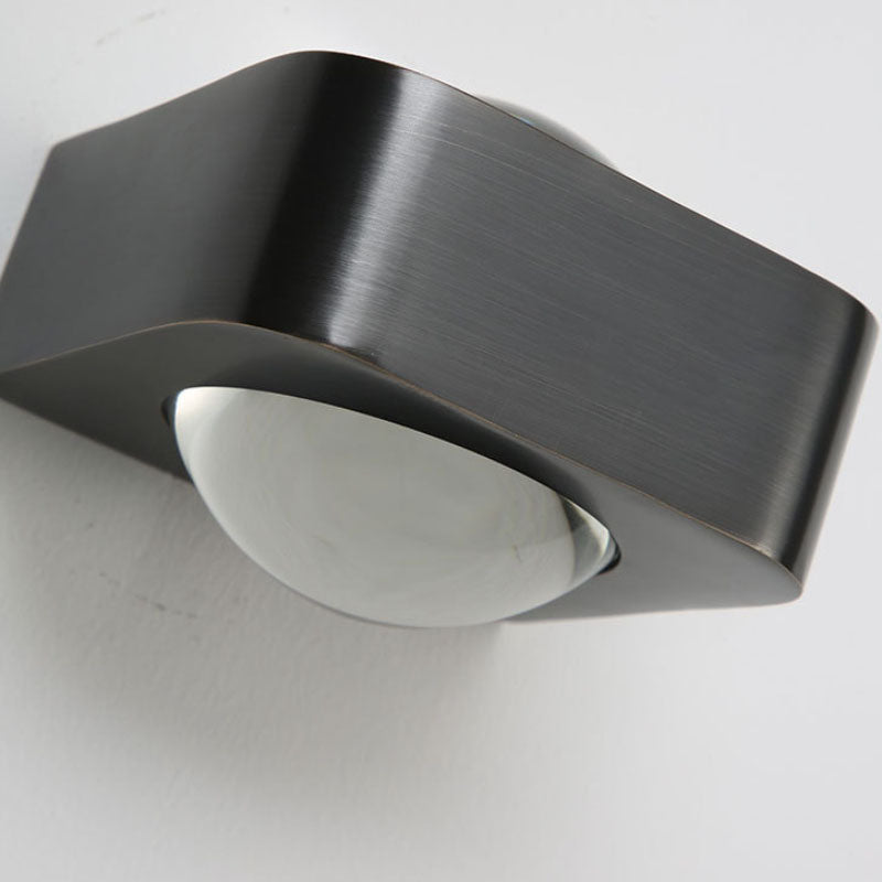 Rectangle Stainless Steel Copper Glass LED Wall Sconce Lamp