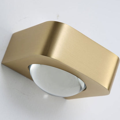 Rectangle Stainless Steel Copper Glass LED Wall Sconce Lamp