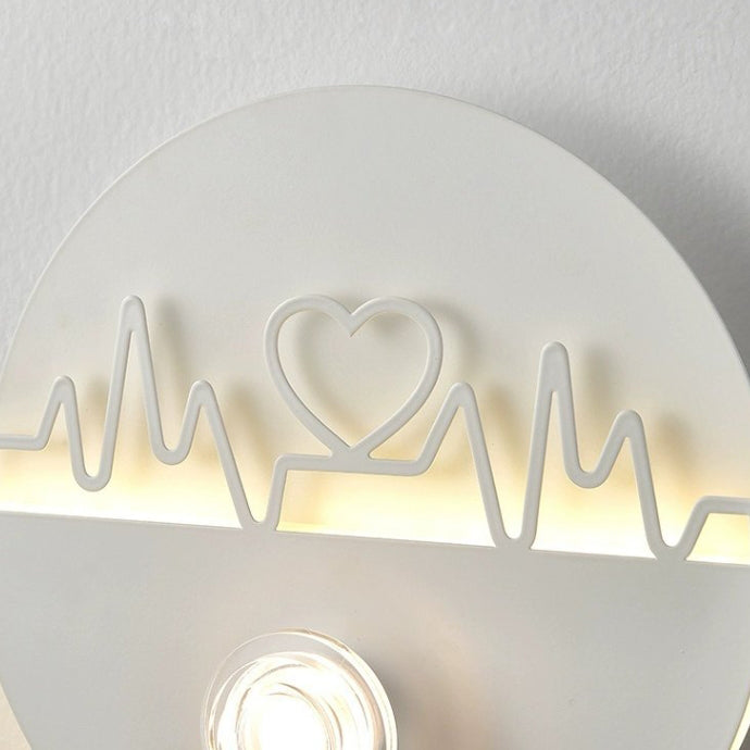 Cream Round Love Wave Iron Acrylic LED Wall Sconce Lamp