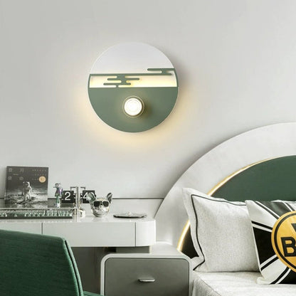 Cream Round Love Wave Iron Acrylic LED Wall Sconce Lamp