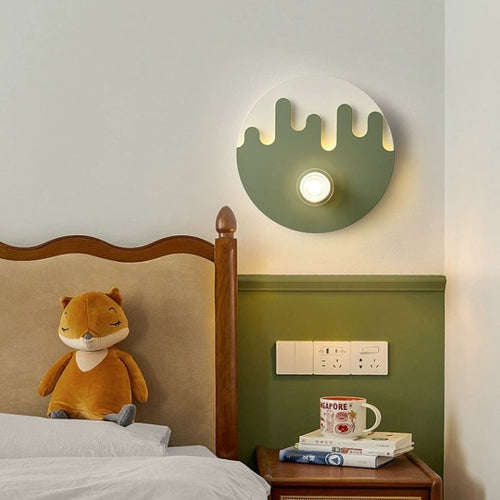 Cream Round Love Wave Iron Acrylic LED Wall Sconce Lamp