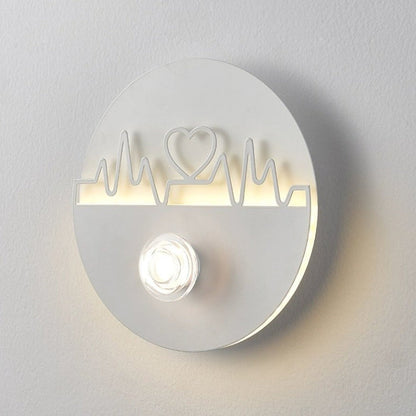Cream Round Love Wave Iron Acrylic LED Wall Sconce Lamp