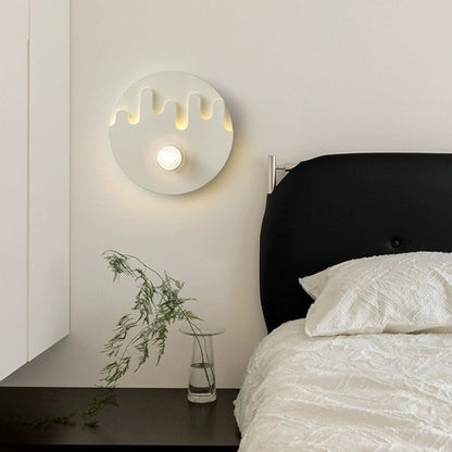 Cream Round Love Wave Iron Acrylic LED Wall Sconce Lamp