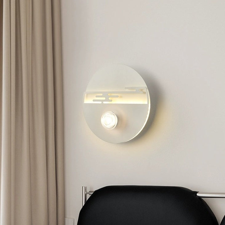 Cream Round Love Wave Iron Acrylic LED Wall Sconce Lamp