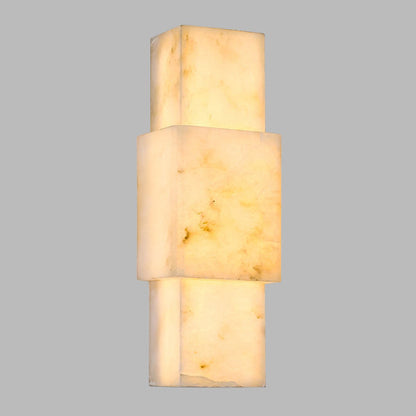 Minimalist Rectangular Metal Marble LED Wall Sconce Lamp