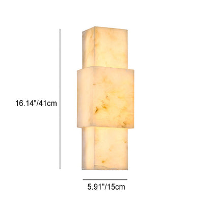 Minimalist Rectangular Metal Marble LED Wall Sconce Lamp