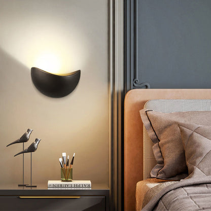 Minimalist Half Moon Circle Aluminum LED Wall Sconce Lamp