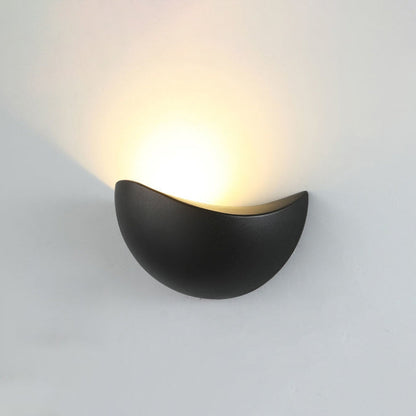 Minimalist Half Moon Circle Aluminum LED Wall Sconce Lamp