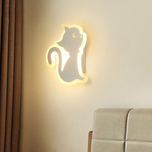 Creative Acrylic Cat Design Iron LED Wall Sconce Lamp