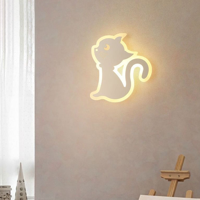 Creative Acrylic Cat Design Iron LED Wall Sconce Lamp