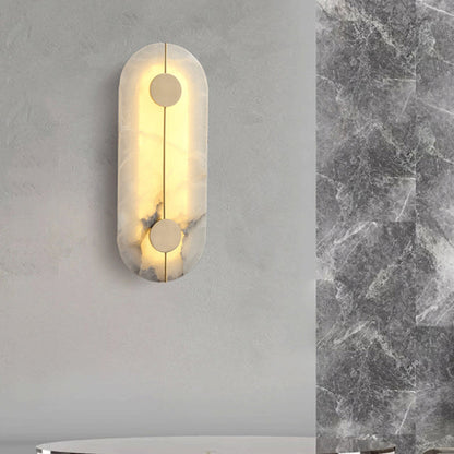 Scandinavian Copper Marble Round Oval LED Wall Sconce Lamp
