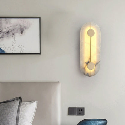 Scandinavian Copper Marble Round Oval LED Wall Sconce Lamp
