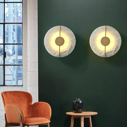 Scandinavian Copper Marble Round Oval LED Wall Sconce Lamp