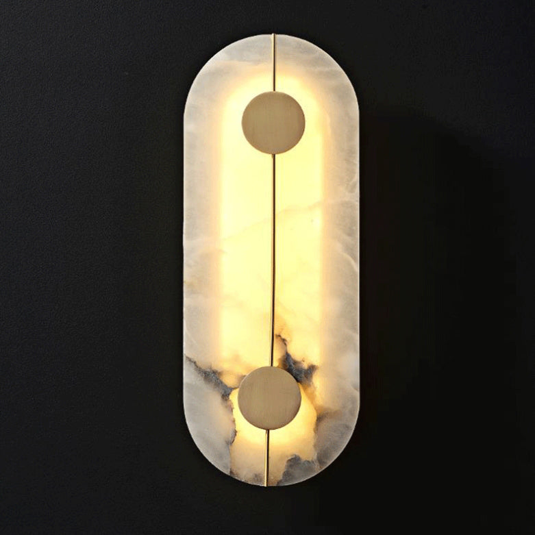 Scandinavian Copper Marble Round Oval LED Wall Sconce Lamp