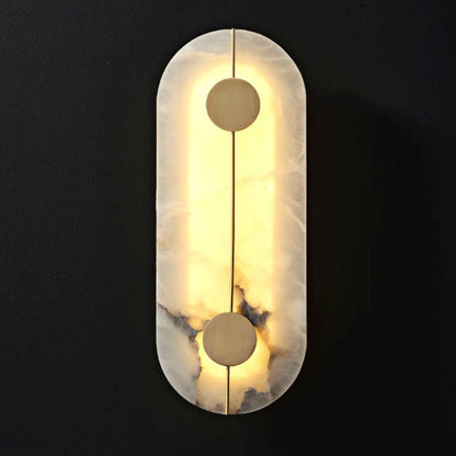 Scandinavian Copper Marble Round Oval LED Wall Sconce Lamp