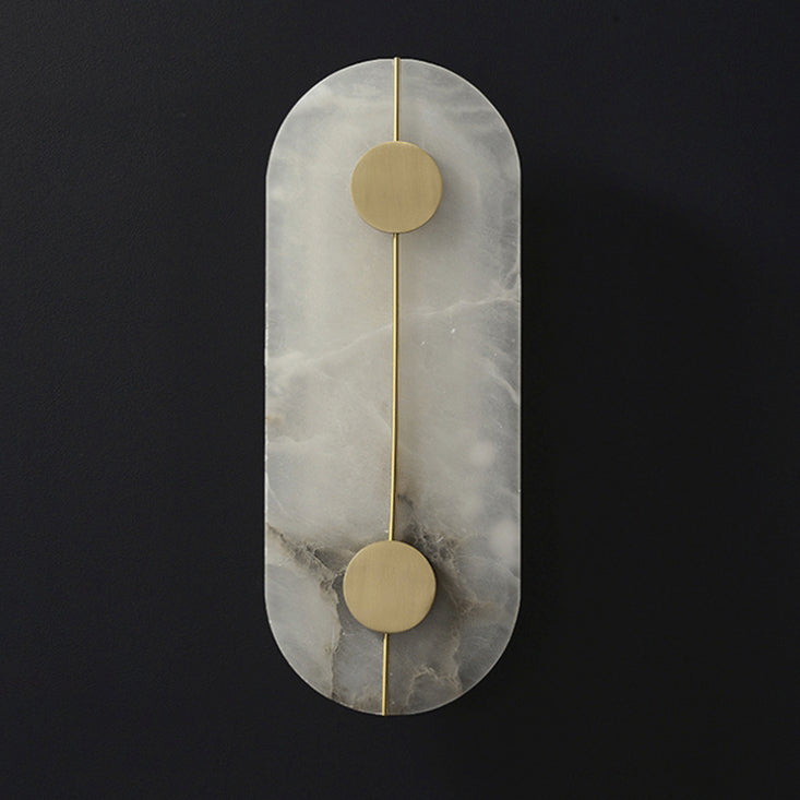 Scandinavian Copper Marble Round Oval LED Wall Sconce Lamp