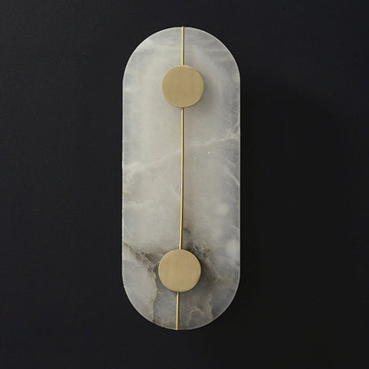 Scandinavian Copper Marble Round Oval LED Wall Sconce Lamp