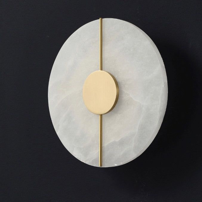 Scandinavian Copper Marble Round Oval LED Wall Sconce Lamp