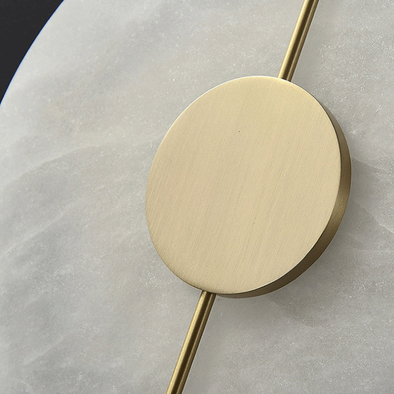 Scandinavian Copper Marble Round Oval LED Wall Sconce Lamp