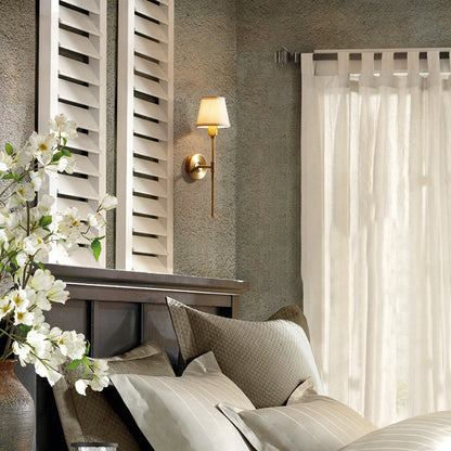 Copper Fabric Cylinder 1/2 Light Wall Sconce Lamp