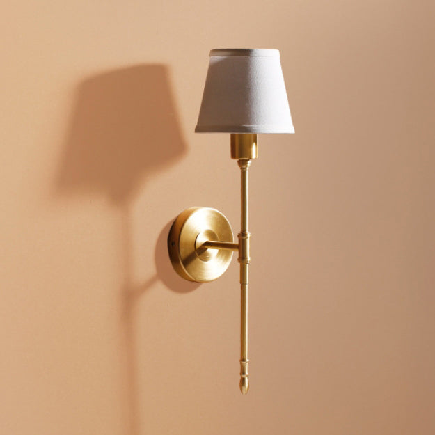 Copper Fabric Cylinder 1/2 Light Wall Sconce Lamp