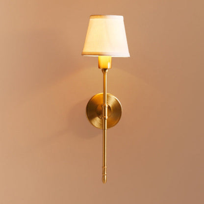 Copper Fabric Cylinder 1/2 Light Wall Sconce Lamp