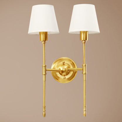 Copper Fabric Cylinder 1/2 Light Wall Sconce Lamp