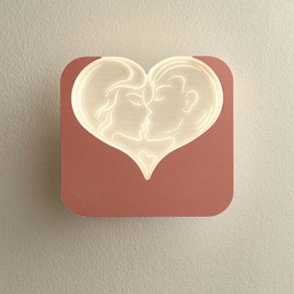 Simplicity Clover Square Love Heart LED Wall Sconce Lamp
