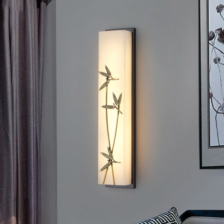 Chinese Lotus Flower Ginkgo Biloba LED Wall Sconce Lamp