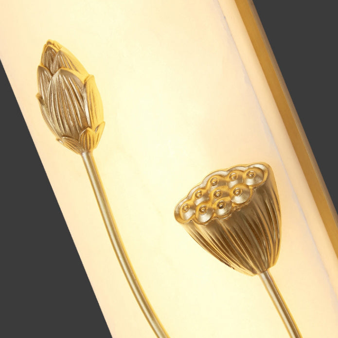 Chinese Lotus Flower Ginkgo Biloba LED Wall Sconce Lamp