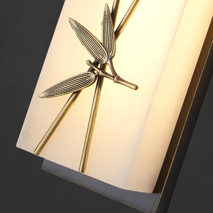 Chinese Lotus Flower Ginkgo Biloba LED Wall Sconce Lamp