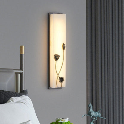 Chinese Lotus Flower Ginkgo Biloba LED Wall Sconce Lamp