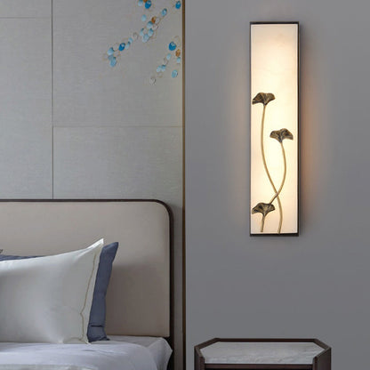 Chinese Lotus Flower Ginkgo Biloba LED Wall Sconce Lamp