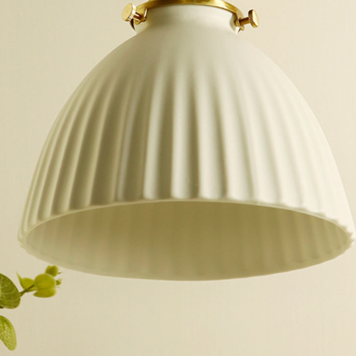 Half Round Copper Ceramic 1-Light Wall Sconce Lamp
