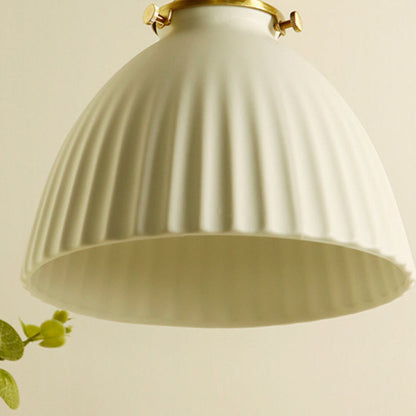 Half Round Copper Ceramic 1-Light Wall Sconce Lamp