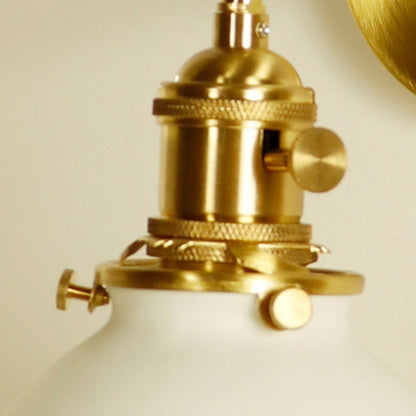 Half Round Copper Ceramic 1-Light Wall Sconce Lamp