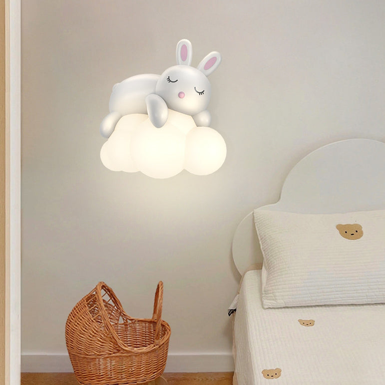 Nordic Kids Resin PE Bear Rabbit LED Wall Sconce Lamp
