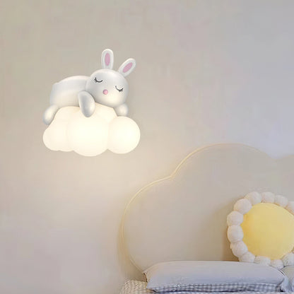Nordic Kids Resin PE Bear Rabbit LED Wall Sconce Lamp