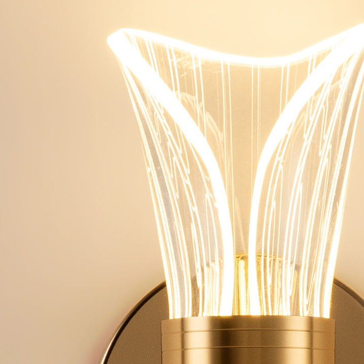 Metal Morning Glory Maple Leaf LED Wall Sconce Lamp