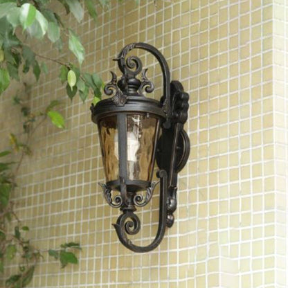 Waterproof Aluminum Glass Cylinder 1-Light Wall Sconce Lamp