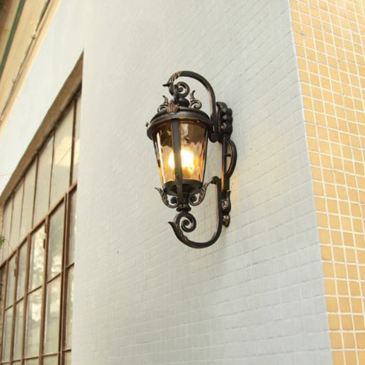 Waterproof Aluminum Glass Cylinder 1-Light Wall Sconce Lamp