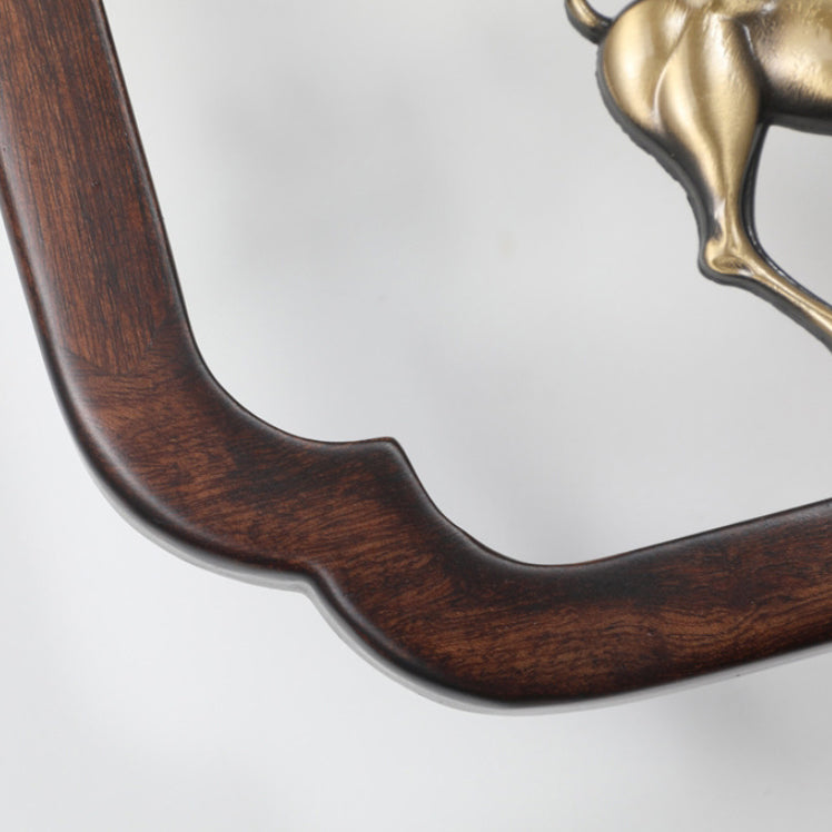 Chinese Rectangular Cylinder Deer 1-Light Wall Sconce Lamp