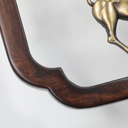 Chinese Rectangular Cylinder Deer 1-Light Wall Sconce Lamp