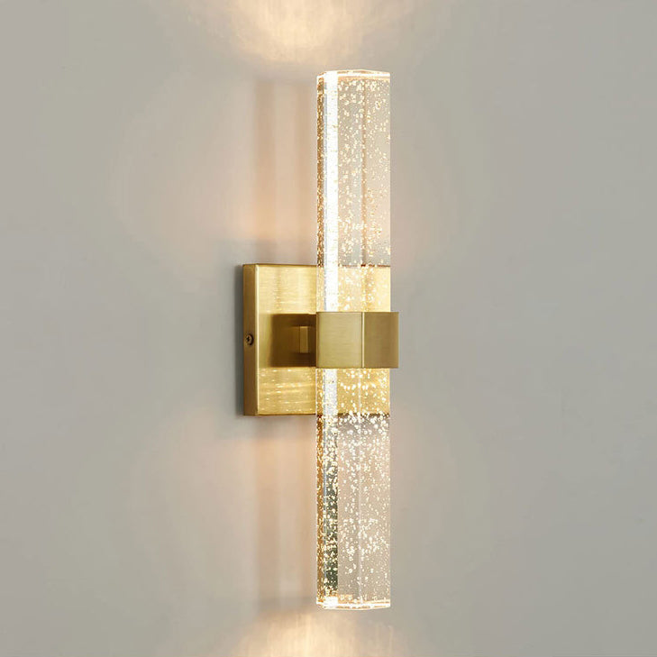 Luxury Hardware Crystal Strip Column LED Wall Sconce Lamp