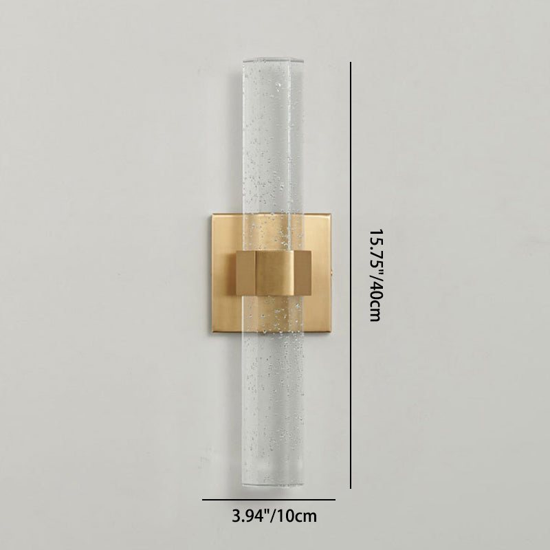 Luxury Hardware Crystal Strip Column LED Wall Sconce Lamp