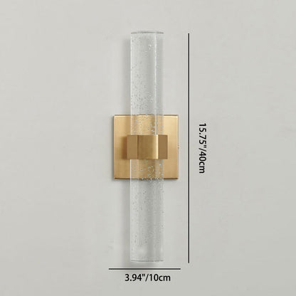Luxury Hardware Crystal Strip Column LED Wall Sconce Lamp
