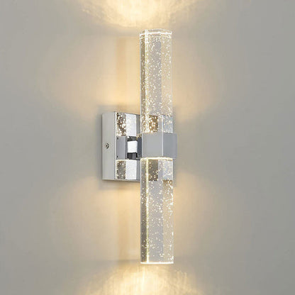 Luxury Hardware Crystal Strip Column LED Wall Sconce Lamp