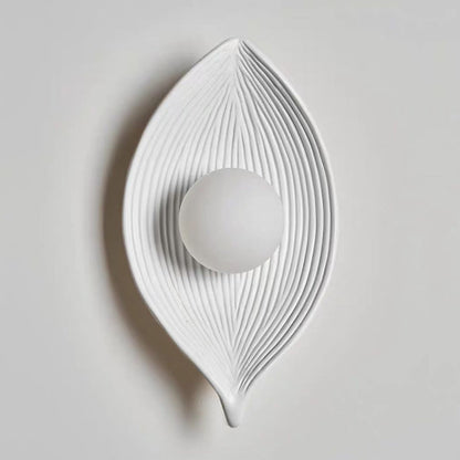 Japanese Leaf Resin Plastic 1-Light Wall Sconce Lamp